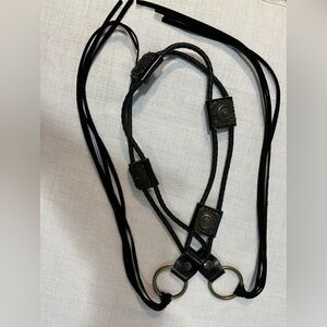 Womens Western Style Leather Black Belt Size M Adjustable